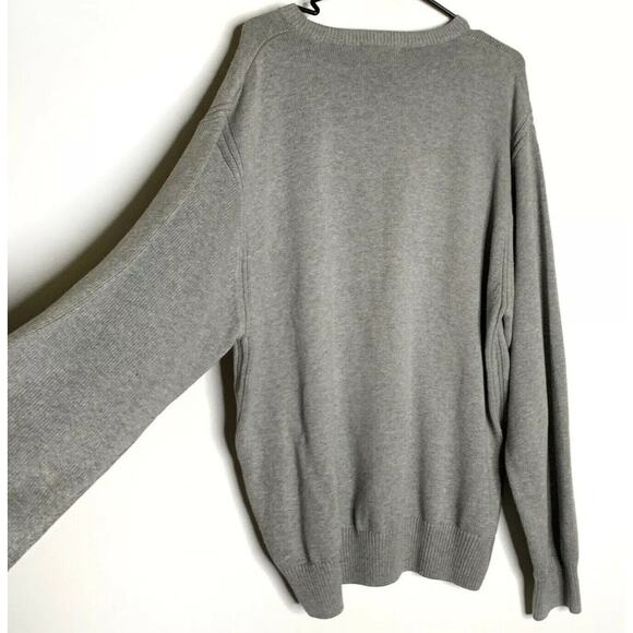 Nautica Mens Crew Neck Navtech Sweater Gray Sz 2XL Pullover Long Sleeves Cotton - Picture 2 of 6
